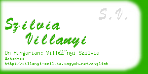 szilvia villanyi business card